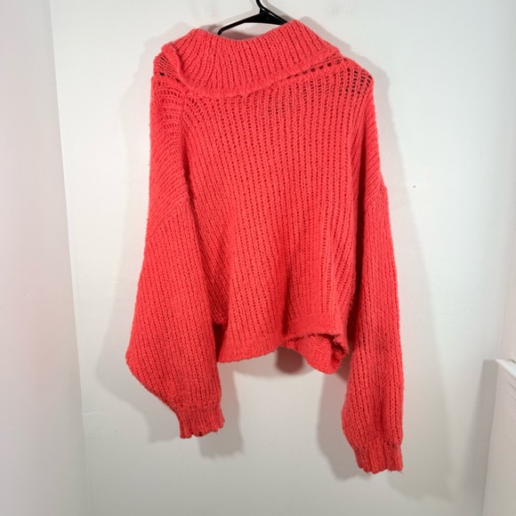 Anthropologie Pilcro Zamora Coral Wool Alpaca Cowl Neck Oversized Sweater Medium - Picture 10 of 13